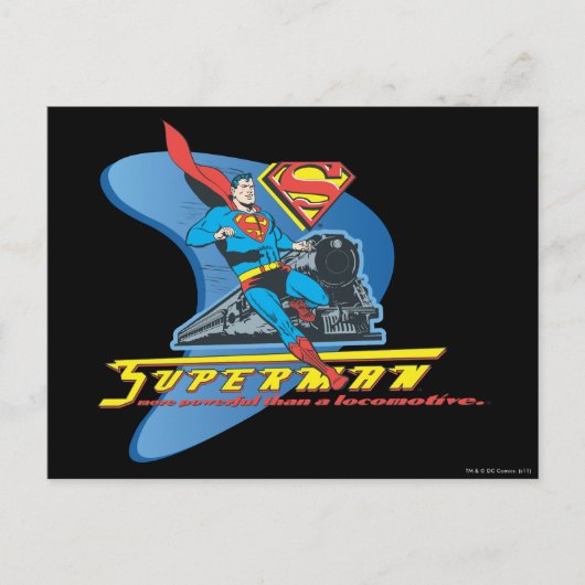 Carte Postale Superman avec train - Couleur (Devant)