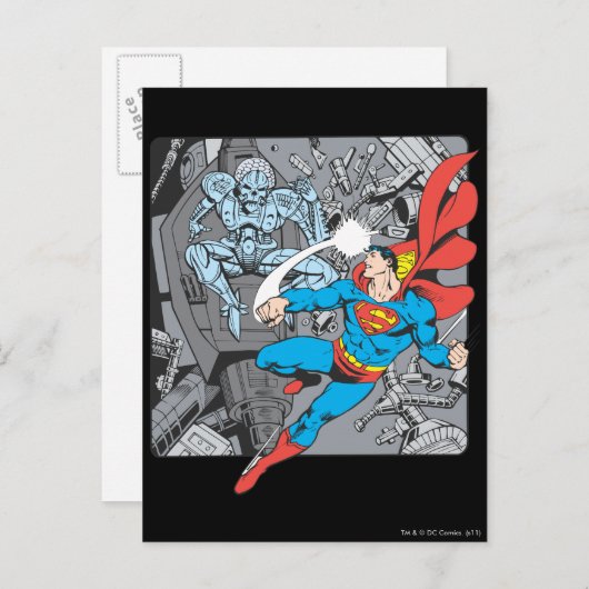 Carte Postale Superman combat Brainiac (Devant / Derrière)