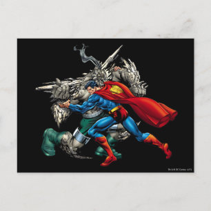 Carte Postale Superman combat l'ennemi