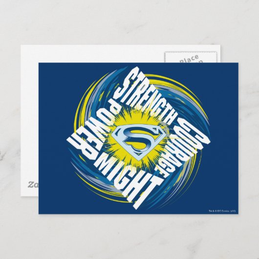 Carte Postale Superman Courage Force Puissance (Devant / Derrière)