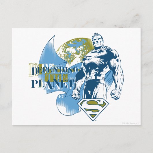 Carte Postale Superman | Défendre la planète (Devant)