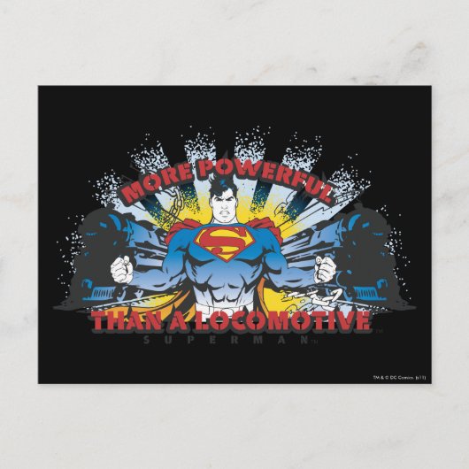 Carte Postale Superman - Deux trains (Devant)