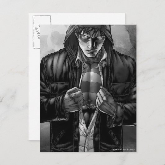 Carte Postale Superman Earth Cover - Noir et blanc (Devant / Derrière)