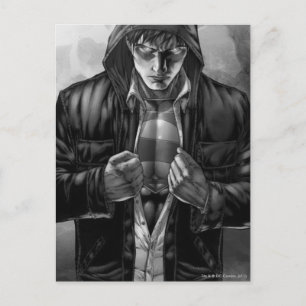 Carte Postale Superman Earth Cover - Noir et blanc