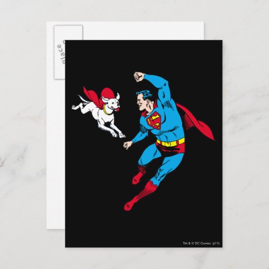 Carte Postale Superman et Krypto 2 (Devant / Derrière)