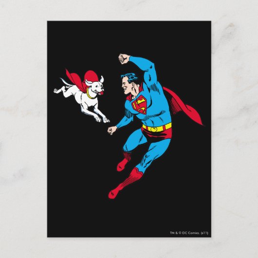 Carte Postale Superman et Krypto 2 (Devant)