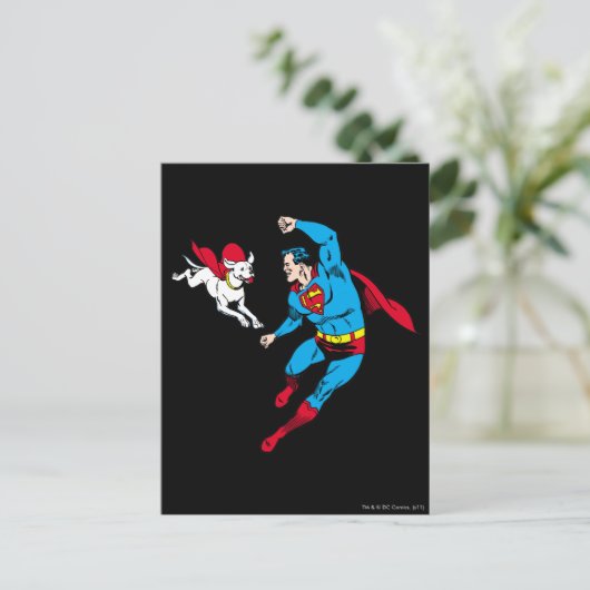 Carte Postale Superman et Krypto 2 (Debout devant)