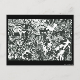 Carte Postale Superman Grey Collage