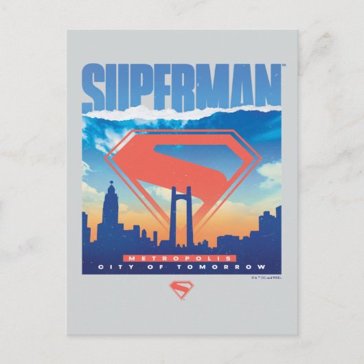 Carte Postale Superman Horizon de Metropolis (Devant)