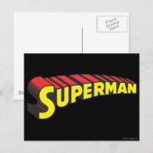Carte Postale Superman | Logo de lettres rouges jaunes (Devant / Derrière)