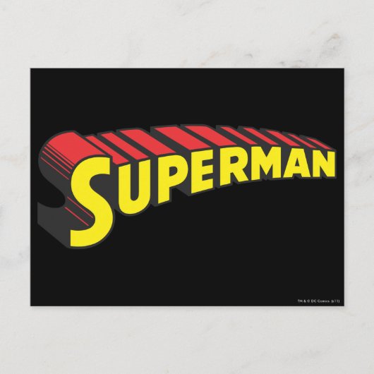 Carte Postale Superman | Logo de lettres rouges jaunes (Devant)