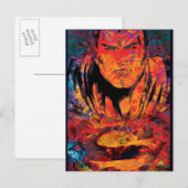 Carte Postale Superman Orange Grunge (Devant / Derrière)