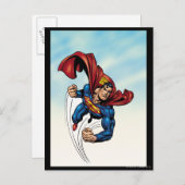 Carte Postale Superman passe en l'air (Devant / Derrière)