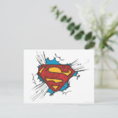 Carte Postale Superman S-Shield | Dans le logo Nuages (Debout devant)