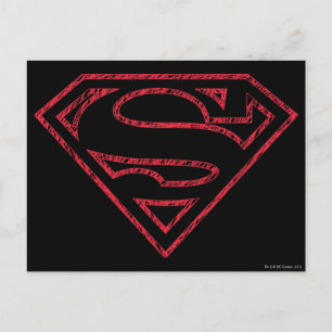 Carte Postale Superman S-Shield   Logo en ligne rouge