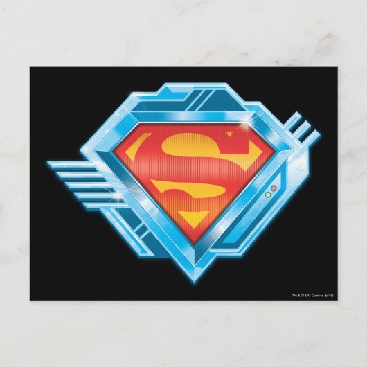Carte Postale Superman S-Shield | Logo en métal rouge et bleu (Devant)