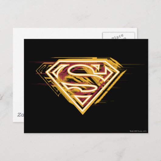 Carte Postale Superman S-Shield | Logo jaune et rouge (Devant / Derrière)