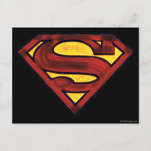 Carte Postale Superman S-Shield   Logo rouge foncé