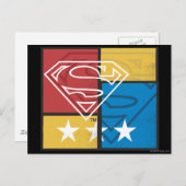 Carte Postale Superman Shield avec étoiles (Devant / Derrière)
