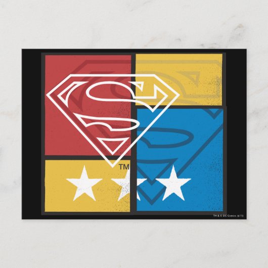 Carte Postale Superman Shield avec étoiles (Devant)