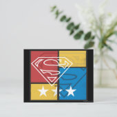 Carte Postale Superman Shield avec étoiles (Debout devant)
