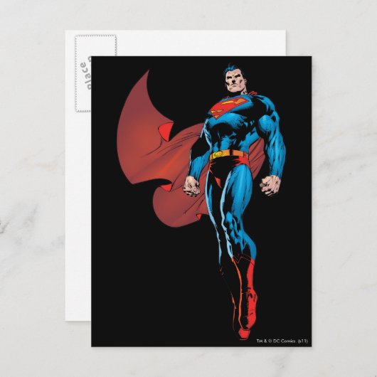 Carte Postale Superman Stands Haut (Devant / Derrière)