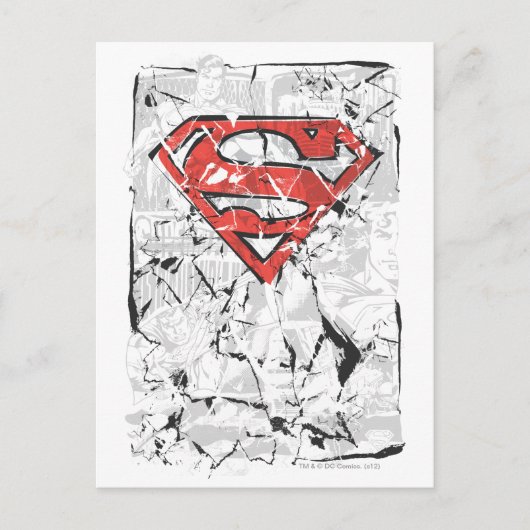 Carte Postale Superman Stylisé | Logo comique découpé (Devant)