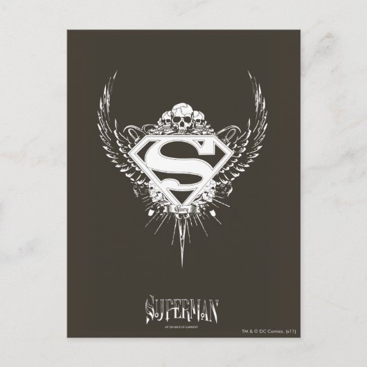 Carte Postale Superman Stylisé | Logo de l'Arrière - plan Brown  (Devant)