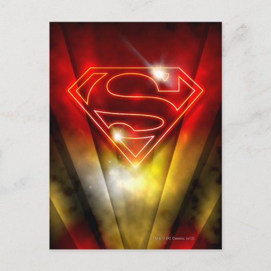 Carte Postale Superman Stylisé | Logo de l'Outline Rouge brillan (Devant)