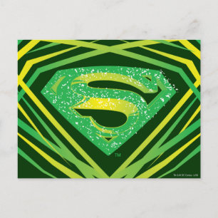 Carte Postale Superman Stylisé   Logo Décoratif Vert