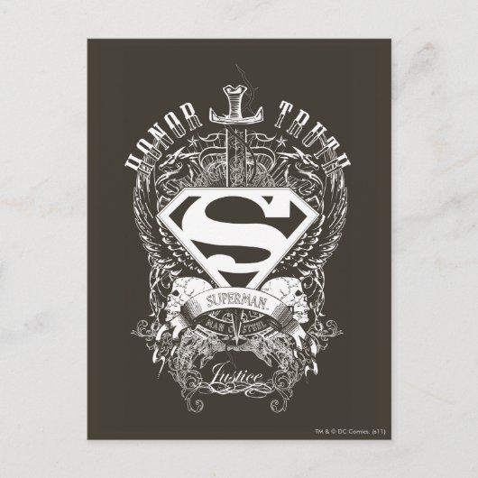 Carte Postale Superman Stylisé | Logo d'honneur, vérité et justi (Devant)