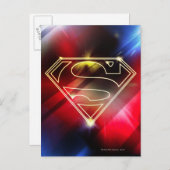 Carte Postale Superman Stylisé | Logo en plan jaune brillant (Devant / Derrière)