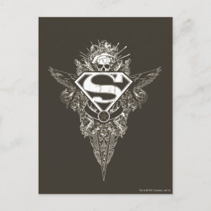 Carte Postale Superman Stylisé   Logo étoile et crâne