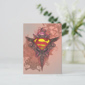 Carte Postale Superman Stylisé | Logo Grunge Design (Debout devant)