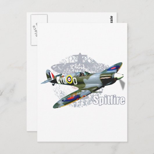 Carte Postale Supermarine Spitfire (Devant / Derrière)