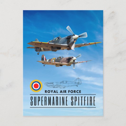 CARTE POSTALE SUPERMARINE SPITFIRE - ROYAL AIR SQUADRON (Devant)