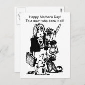 Carte Postale Supermom : Une Maman Qui Fait Tout Ça (Devant / Derrière)