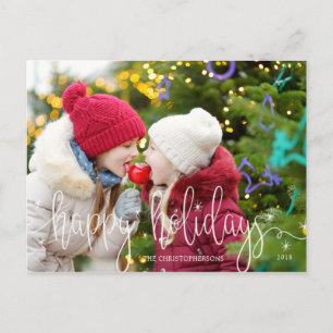 Carte Postale Superposition de photo Joyeuses Fêtes en écriture