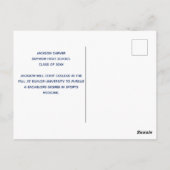 Carte Postale Superposition de script bleu Photo de diplômé Joue (Dos)