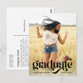 Carte Postale Superposition de typographie tendance Photo remise (Devant / Derrière)