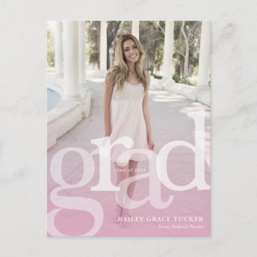 Carte Postale Superposition rose simple GRAD N'IMPORTE QUELLE An (Devant)