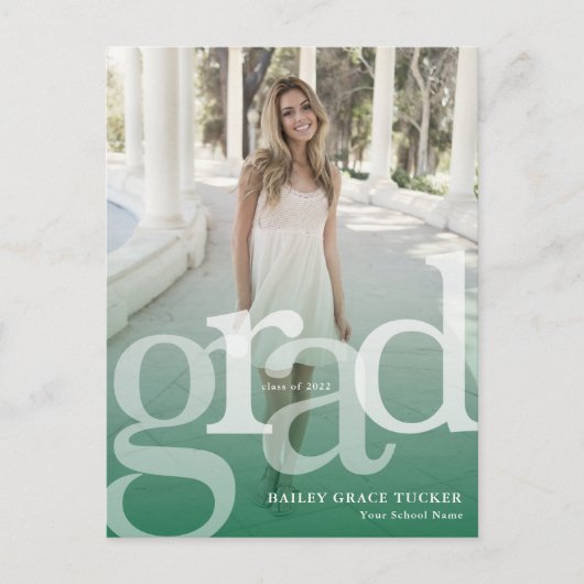 Carte Postale Superposition verte simple GRAD N'IMPORTE QUELLE A (Devant)