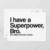 Carte Postale Superpuissance du bon sens (Devant / Derrière)