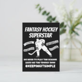Carte Postale Superstar du hockey d'Imaginaire le garder simple (Debout devant)