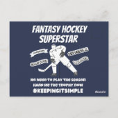 Carte Postale Superstar du hockey d'Imaginaire le garder simple (Dos)