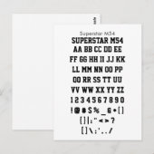 Carte Postale Superstar M54 - Feuille d'échantillonnage de polic (Devant / Derrière)