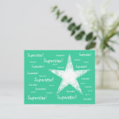 Carte Postale Superstar ! | Turquoise (Debout devant)