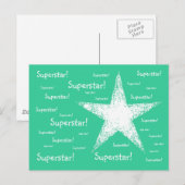 Carte Postale Superstar ! | Turquoise (Devant / Derrière)