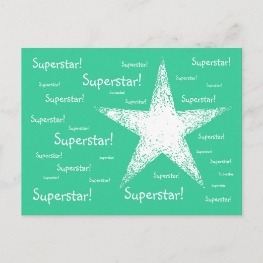 Carte Postale Superstar ! | Turquoise (Devant)