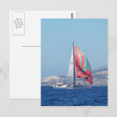 Carte Postale Superyacht Avec Spinnaker (Devant / Derrière)